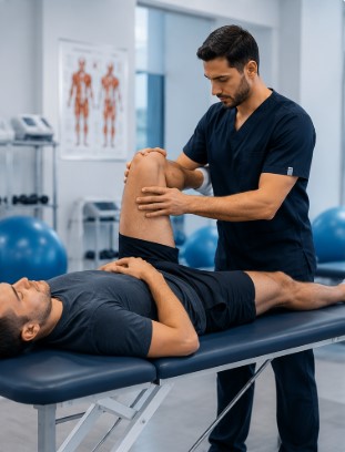 جلسه فیزیوتراپی در کلینیک رایمند